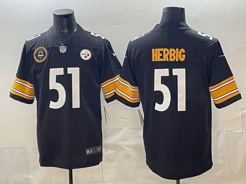 Men 2026 Pittsburgh Steelers #51 Herbic Black Nike Limited NFL Jersey 02